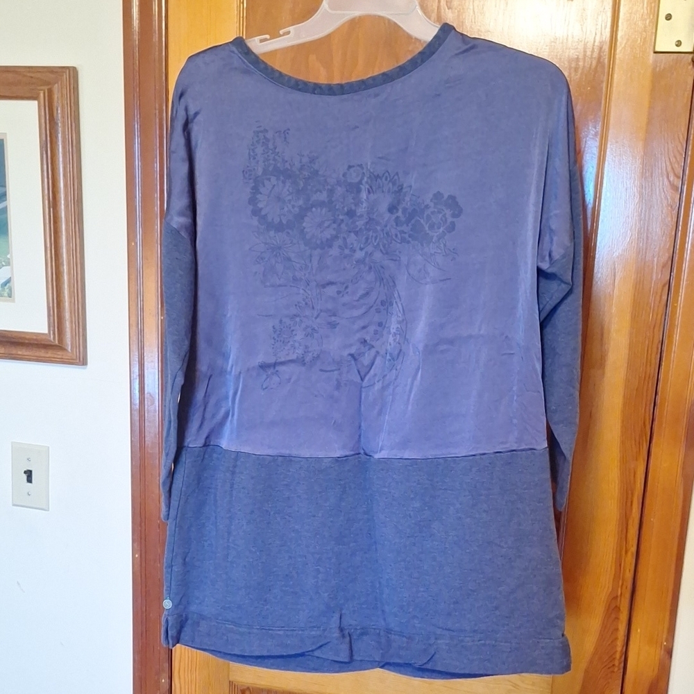 Blue Crew Neck Long Sleeve Sweatshirt